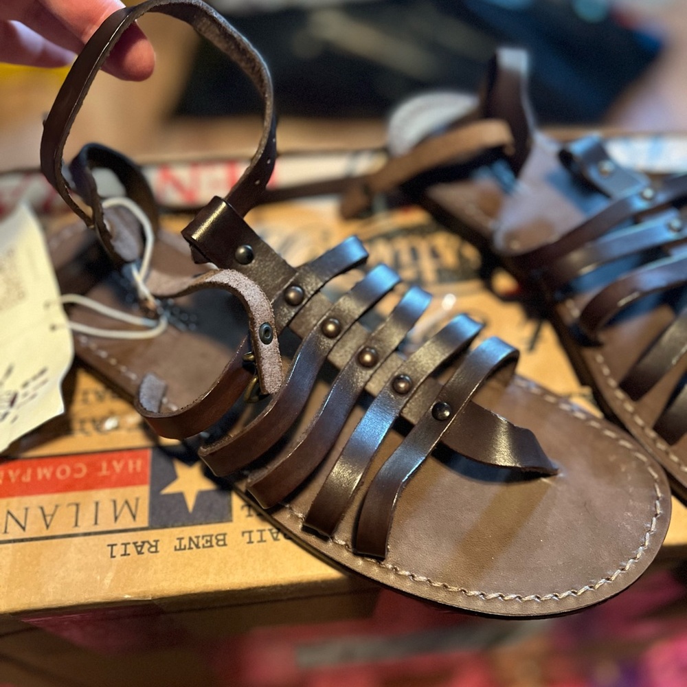 Mario Doni Brown Leather Strappy Sandals/ gladiators